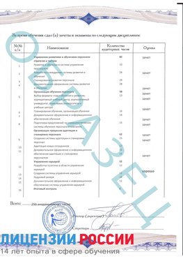Образец приложение к диплому (страница 2) Петрозаводск Профессиональная переподготовка сотрудников 